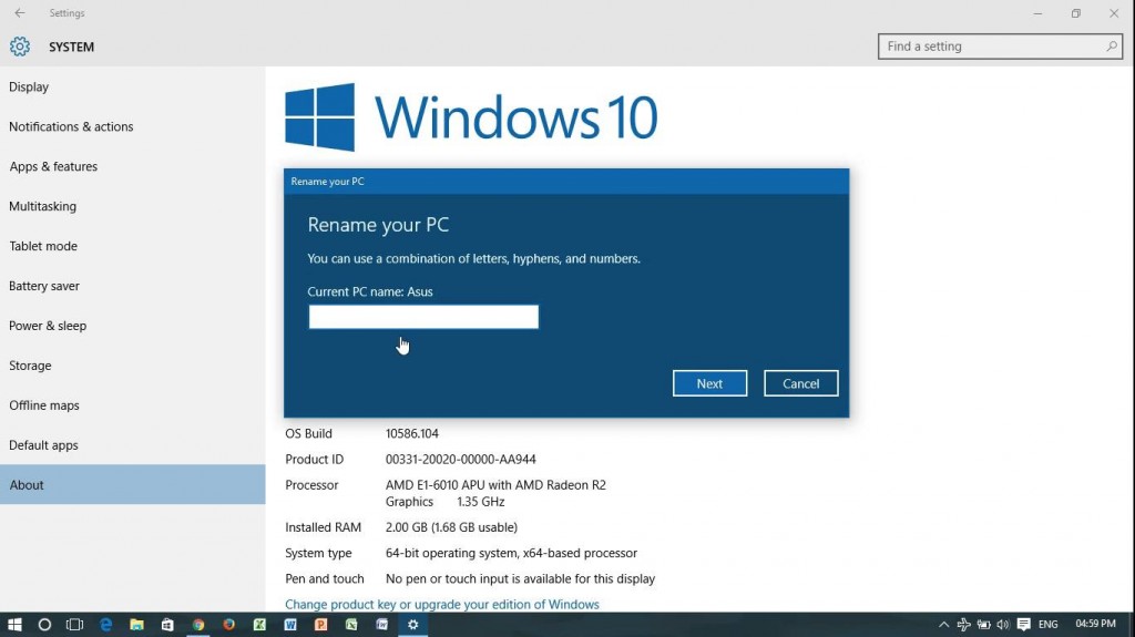 Change PC's Name in Windows 10