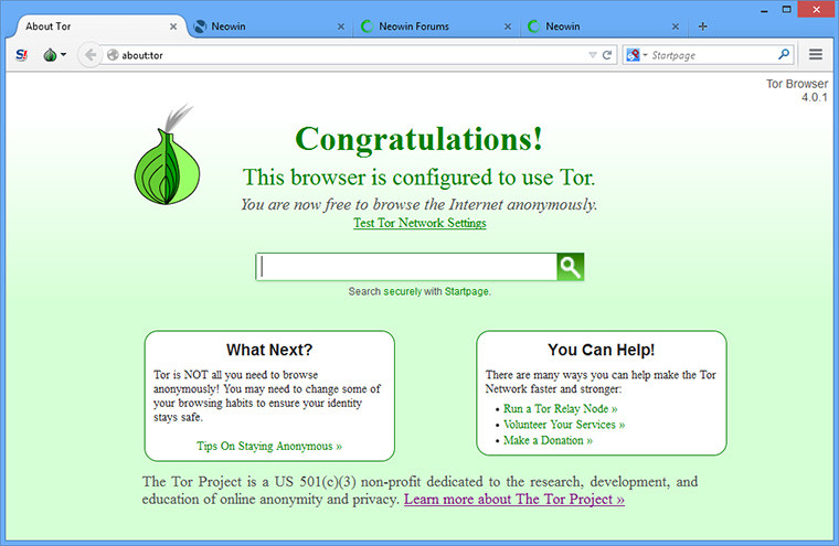 clean Tor Browser